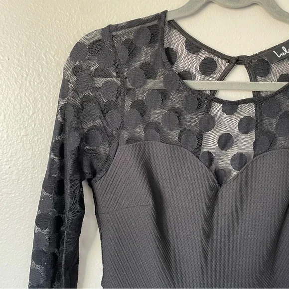 Lulus Hot Dot-ter Mesh Fit and Flare Dress - Picture 4 of 9